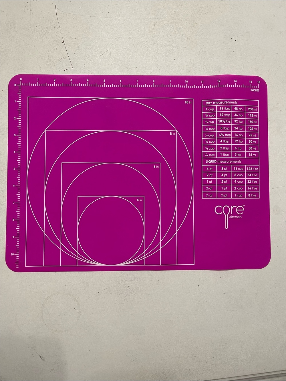 Core Kitchen Magenta Baking Guide Mat